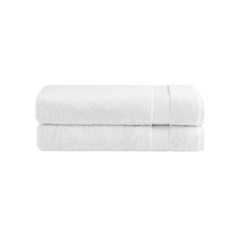 NEW UNDER THE CANOPY classic organic 2-piece bath sheet set in white